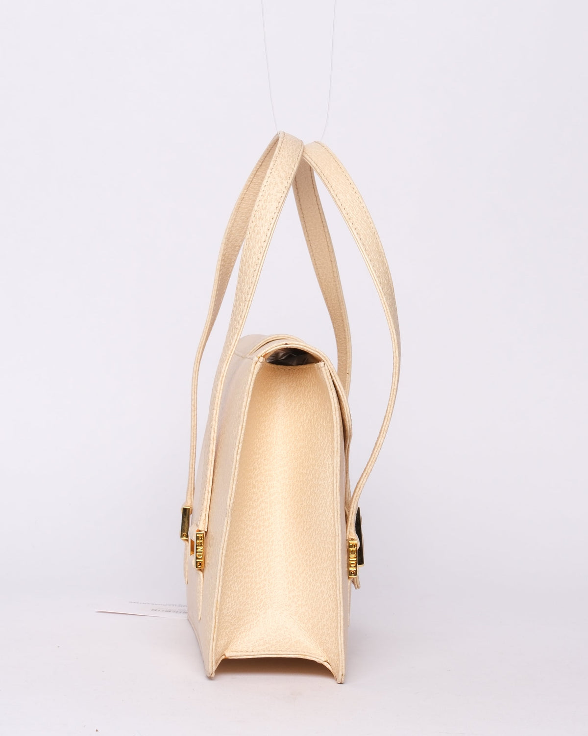 Fendi Beige Stone Hardware Top Handle Bag