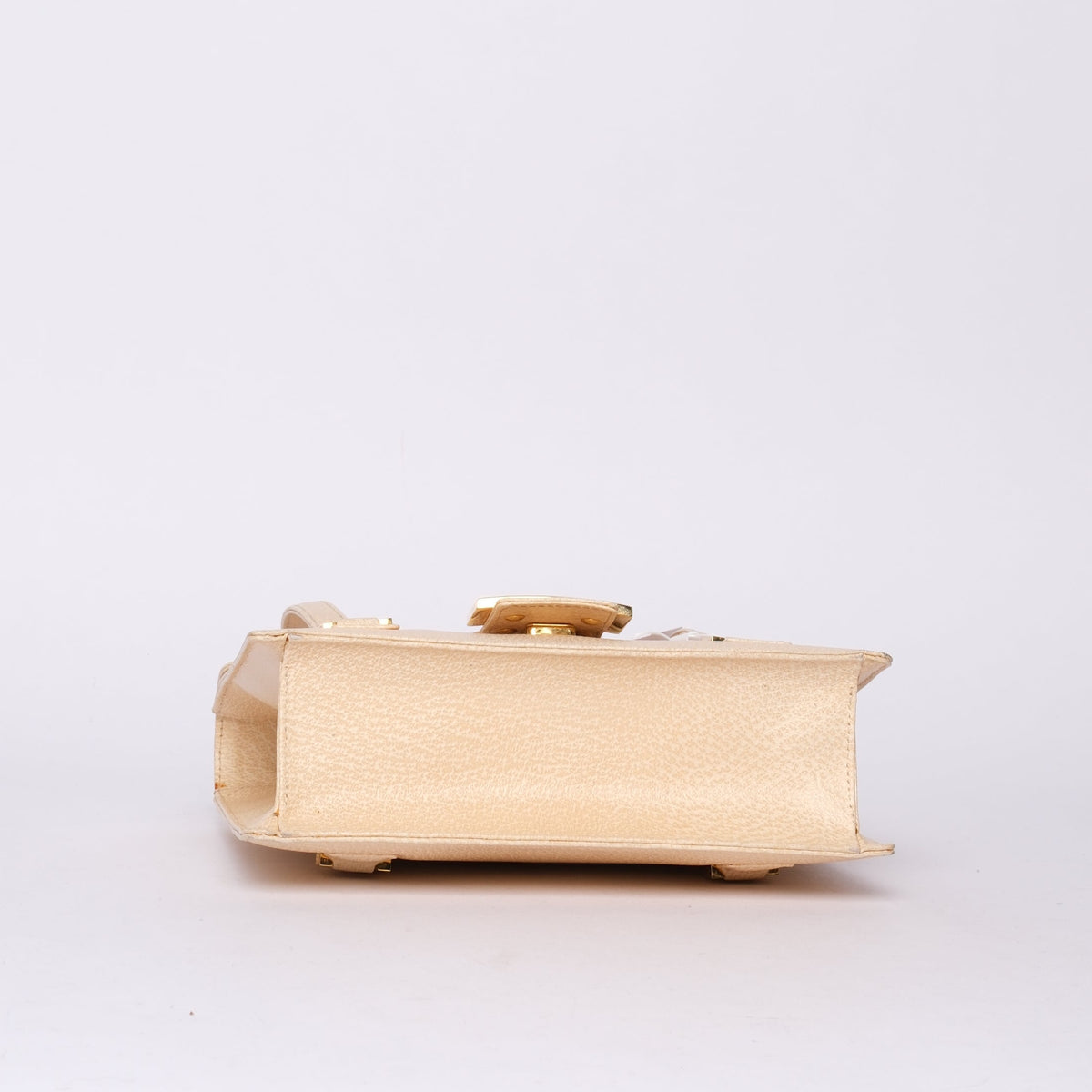 Fendi Beige Stone Hardware Top Handle Bag