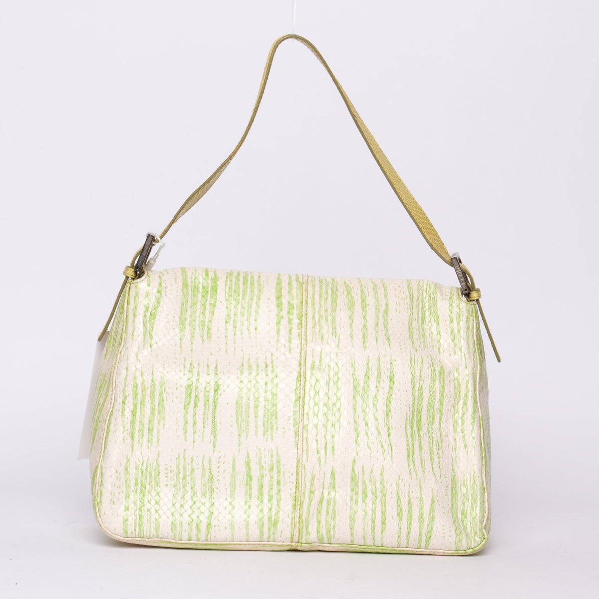 Fendi Green Python Printed Mama Baguette Shoulder Bag
