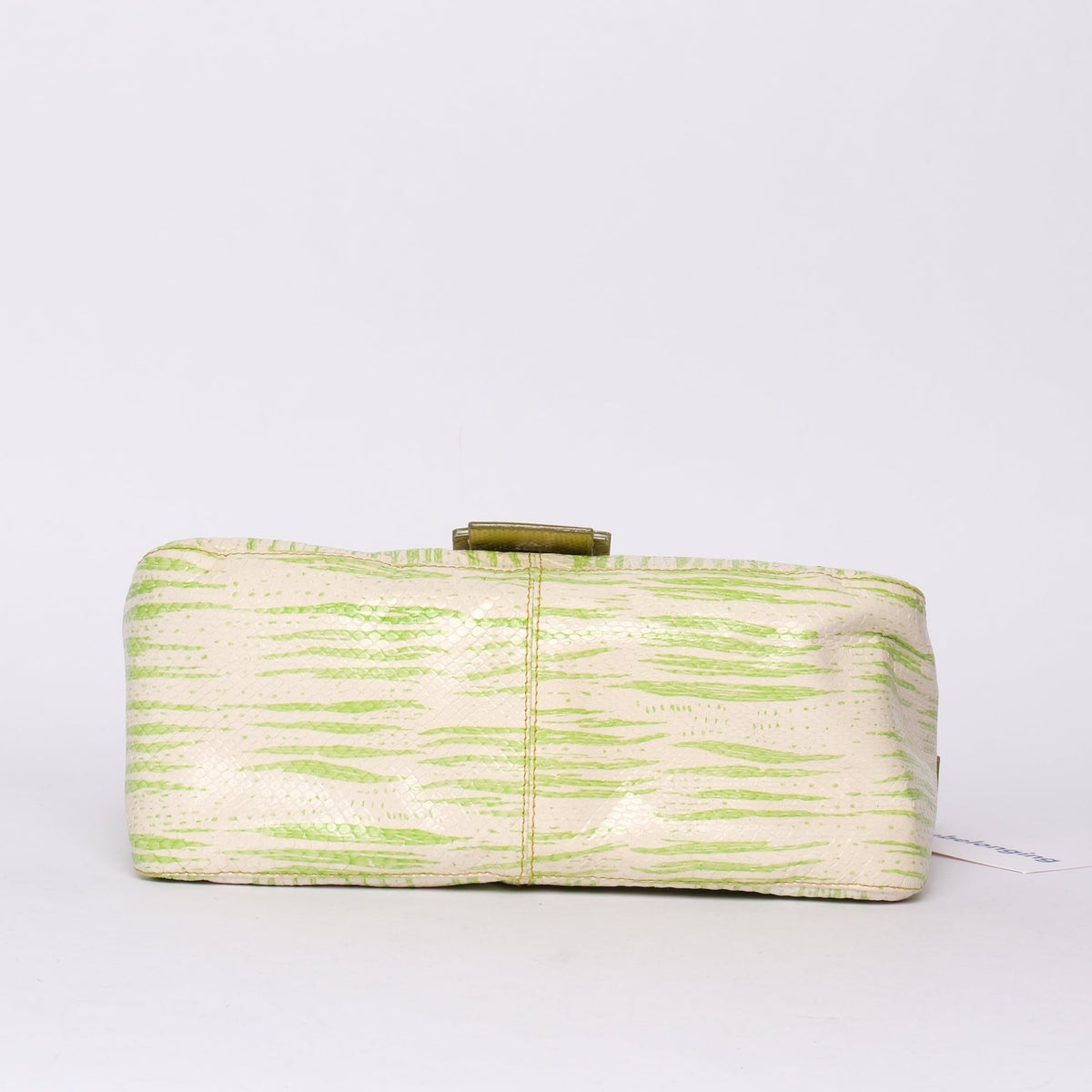 Fendi Green Python Printed Mama Baguette Shoulder Bag