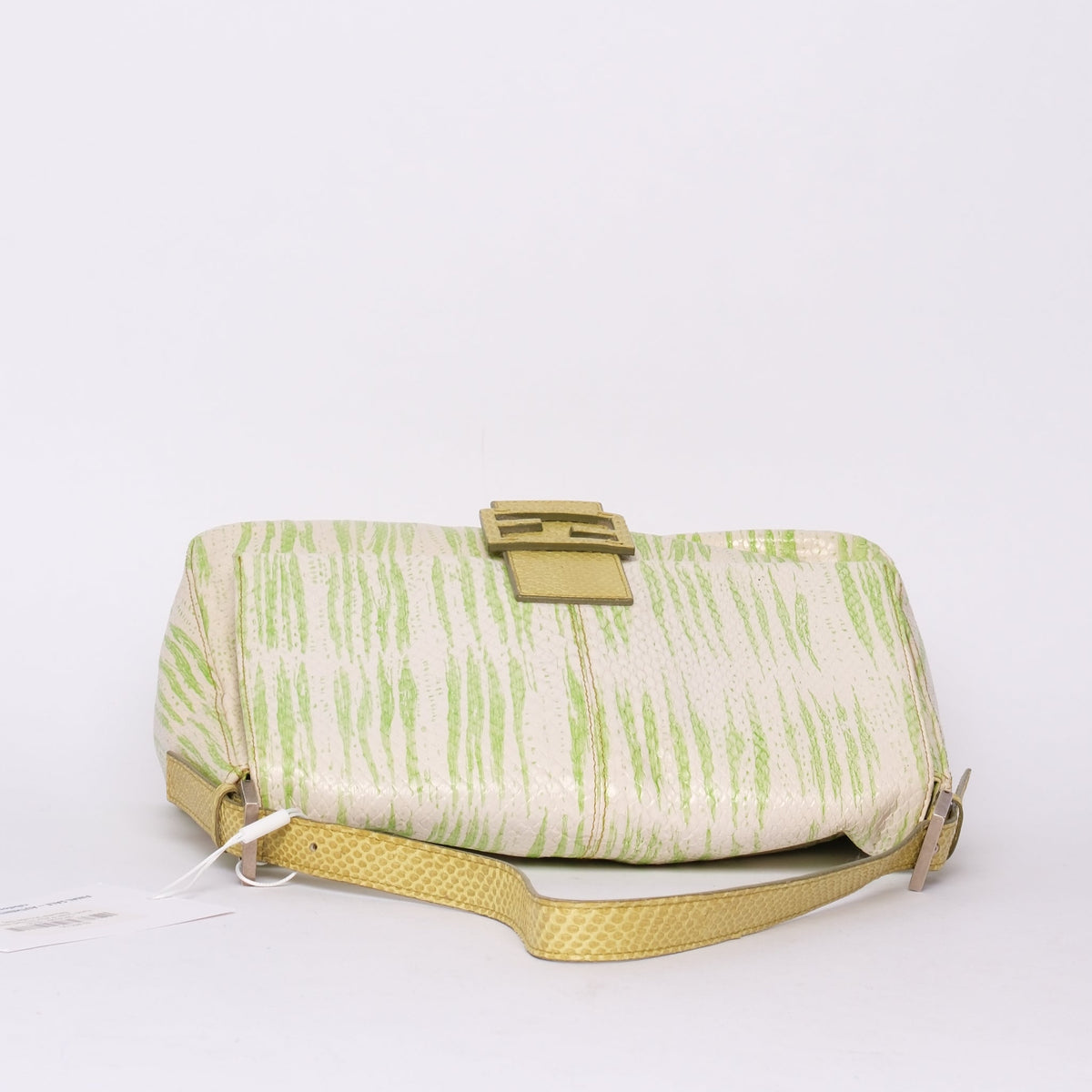 Fendi Green Python Printed Mama Baguette Shoulder Bag