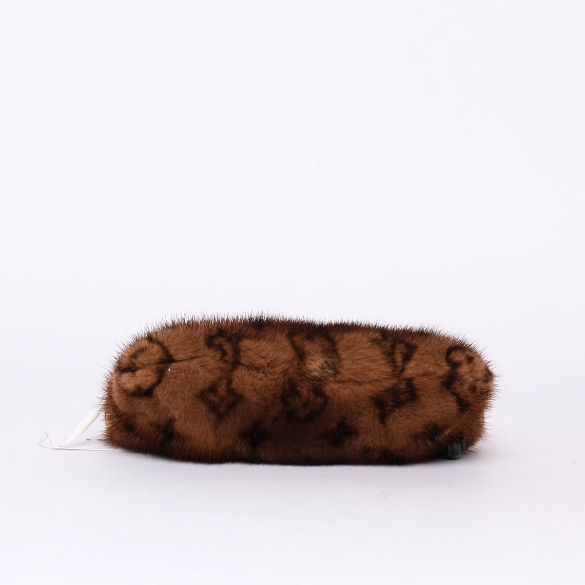 RARE Louis Vuitton 2009 Brown Mink Fur Monogram Pochette Shoulder Bag