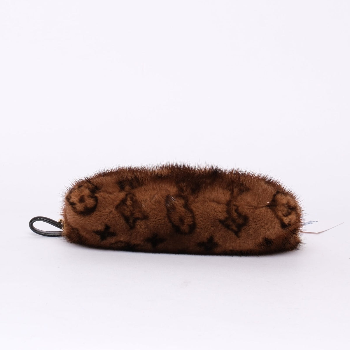 RARE Louis Vuitton 2009 Brown Mink Fur Monogram Pochette Shoulder Bag