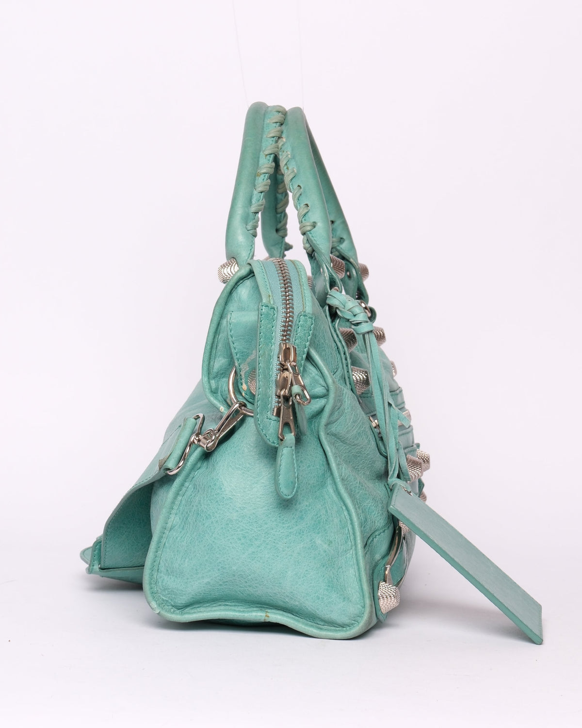 Balenciaga Teal Leather Giant SHW City Bag