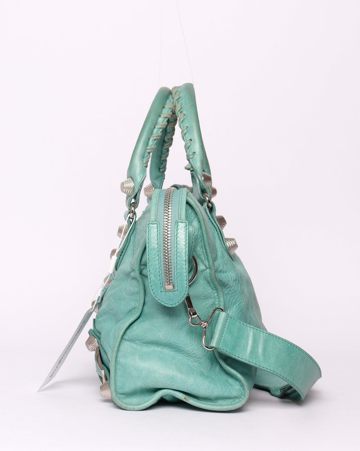Balenciaga Teal Leather Giant SHW City Bag