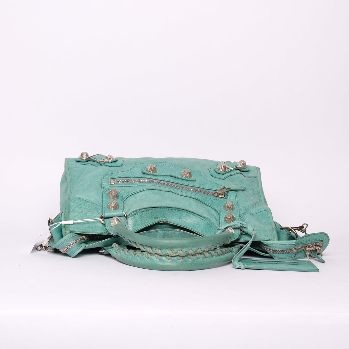 Balenciaga Teal Leather Giant SHW City Bag