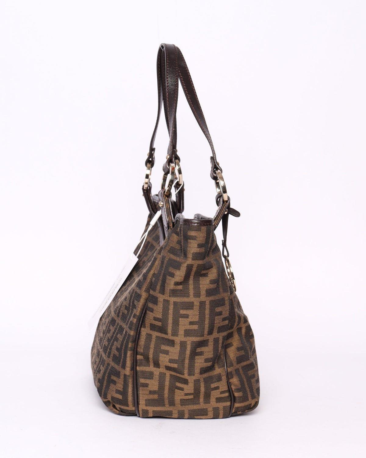Fendi Canvas & Leather Zucca Monogram Tote Bag
