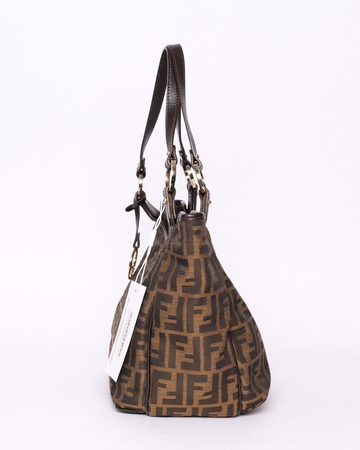 Fendi Canvas & Leather Zucca Monogram Tote Bag