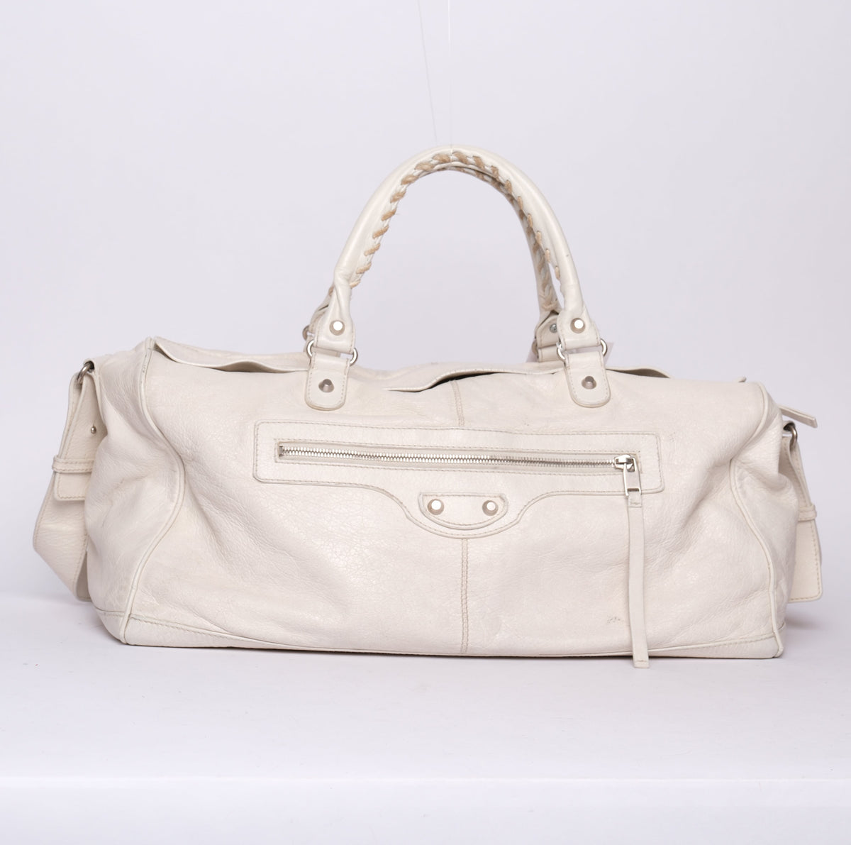 Balenciaga White Leather "Twiggy" City Bag