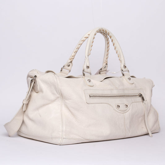 Balenciaga White Leather "Twiggy" City Bag