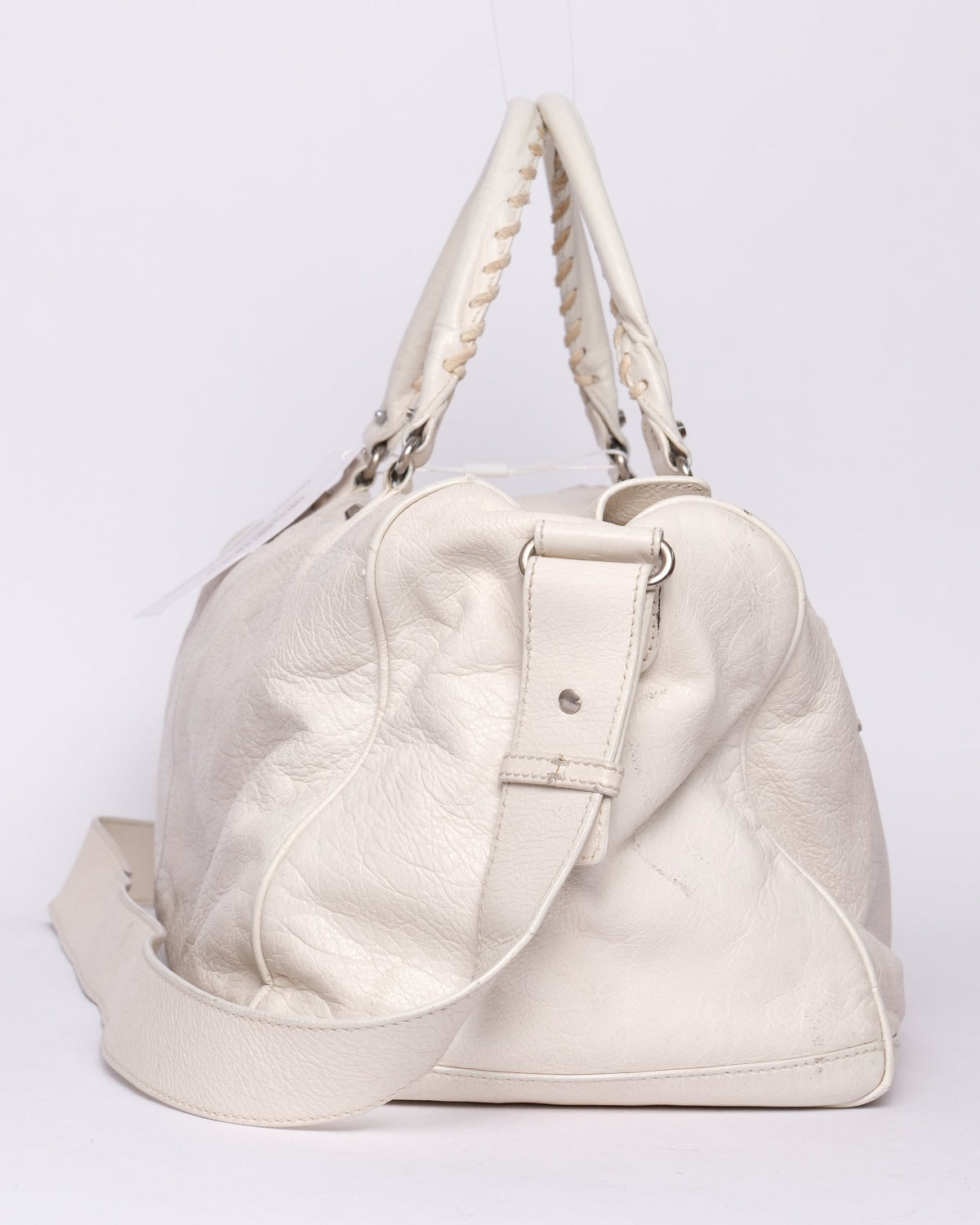 Balenciaga White Leather "Twiggy" City Bag