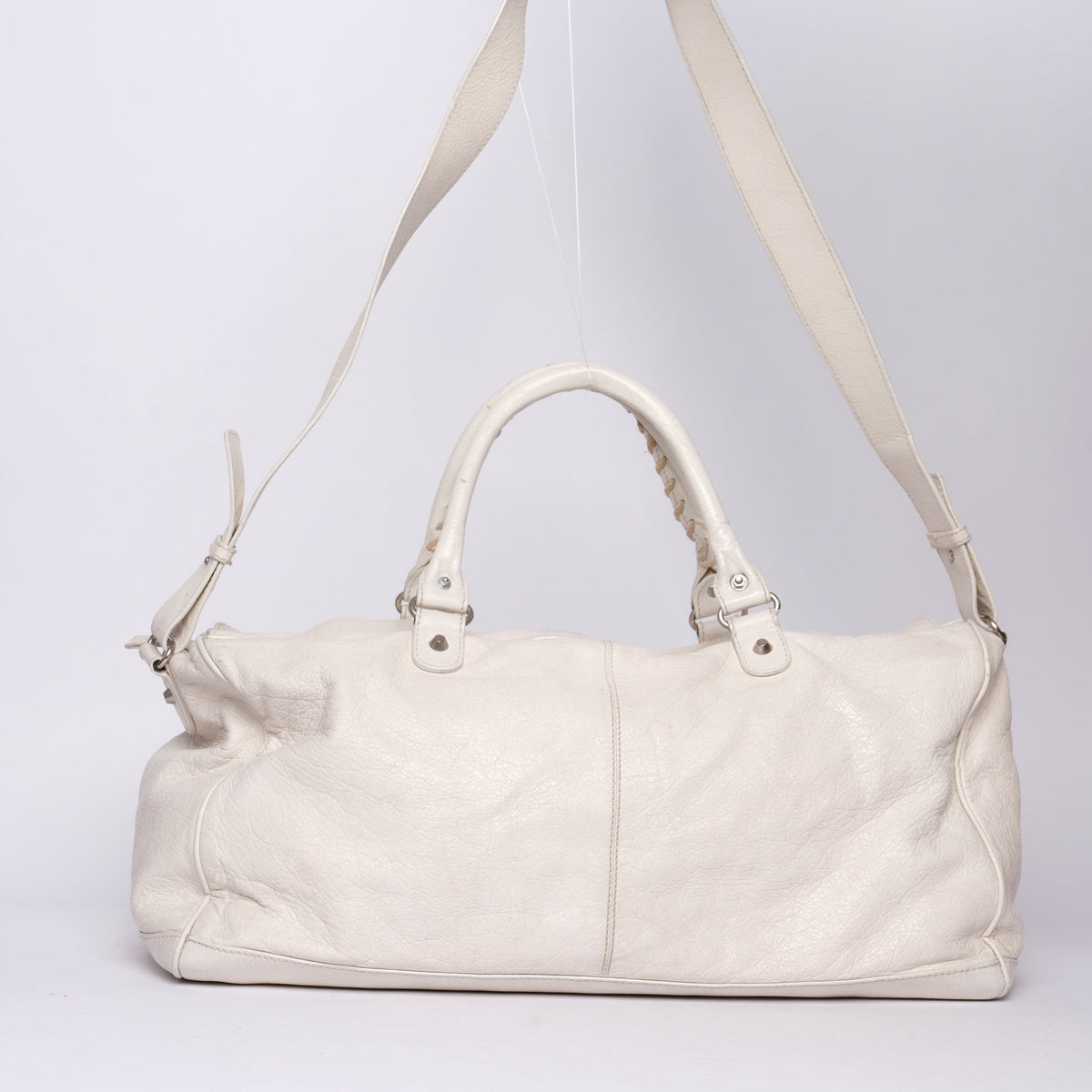 Balenciaga White Leather "Twiggy" City Bag