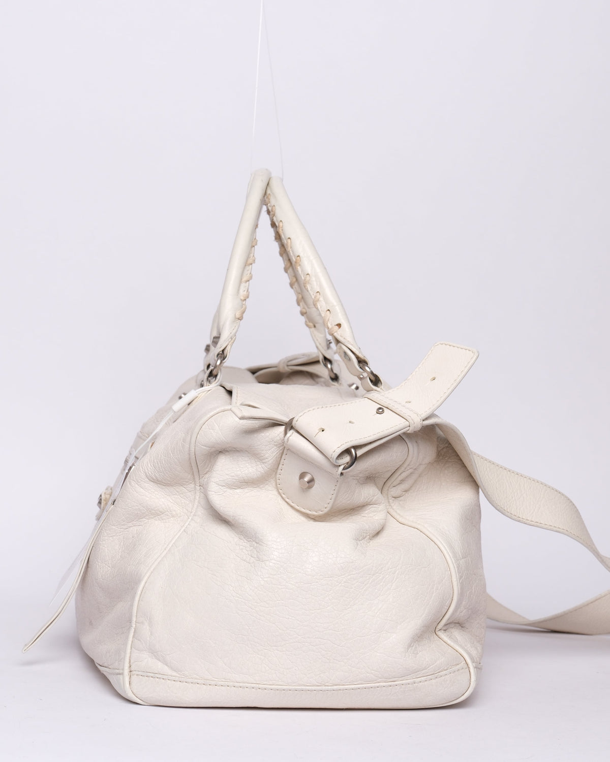 Balenciaga White Leather "Twiggy" City Bag