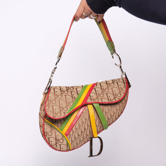 Christian Dior Galliano Era Rasta Saddle Bag
