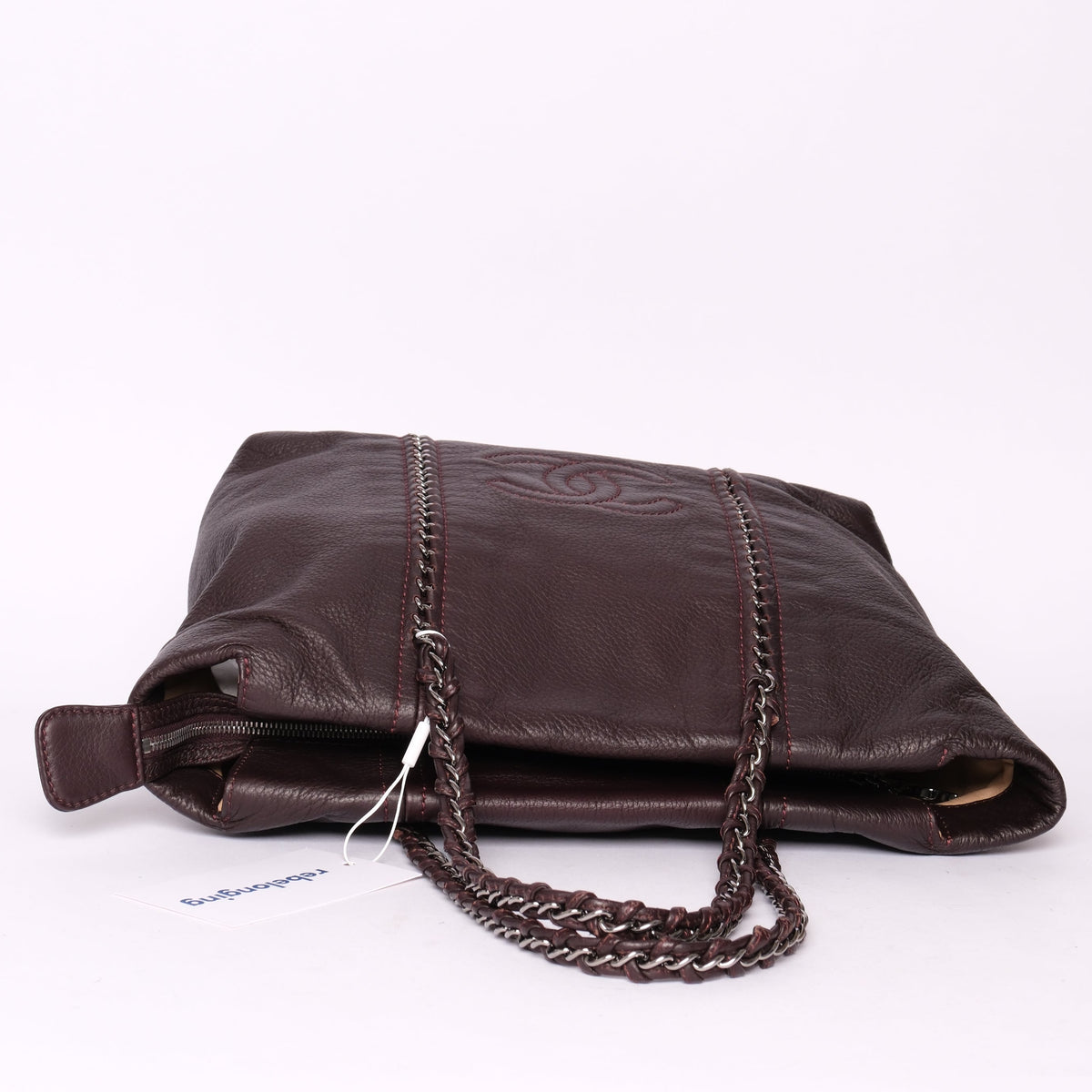Chanel Brown Lambskin Leather Luxe Ligne Chain Tote bag