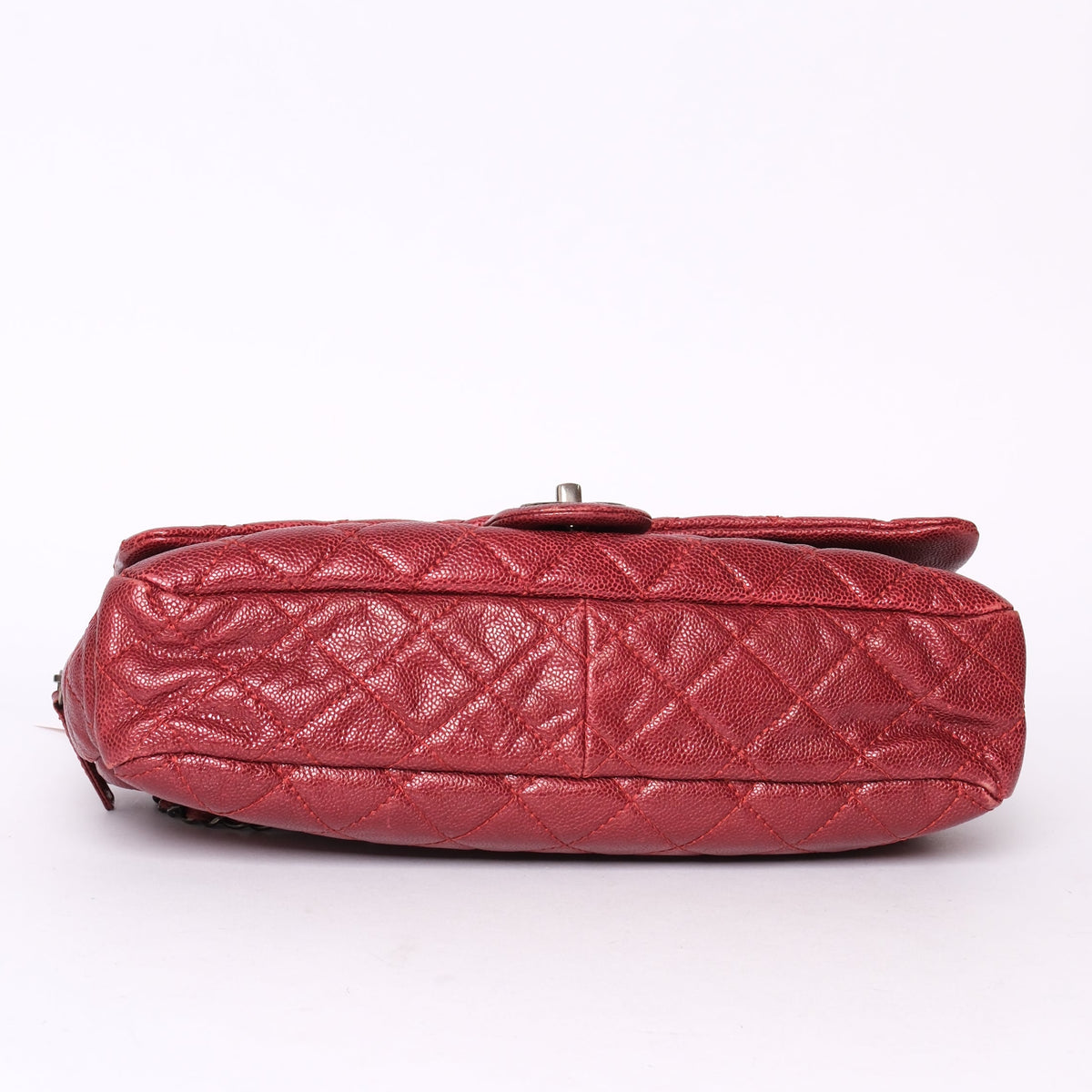 Chanel Red Metallic Leather Camera Easy Flap Bag