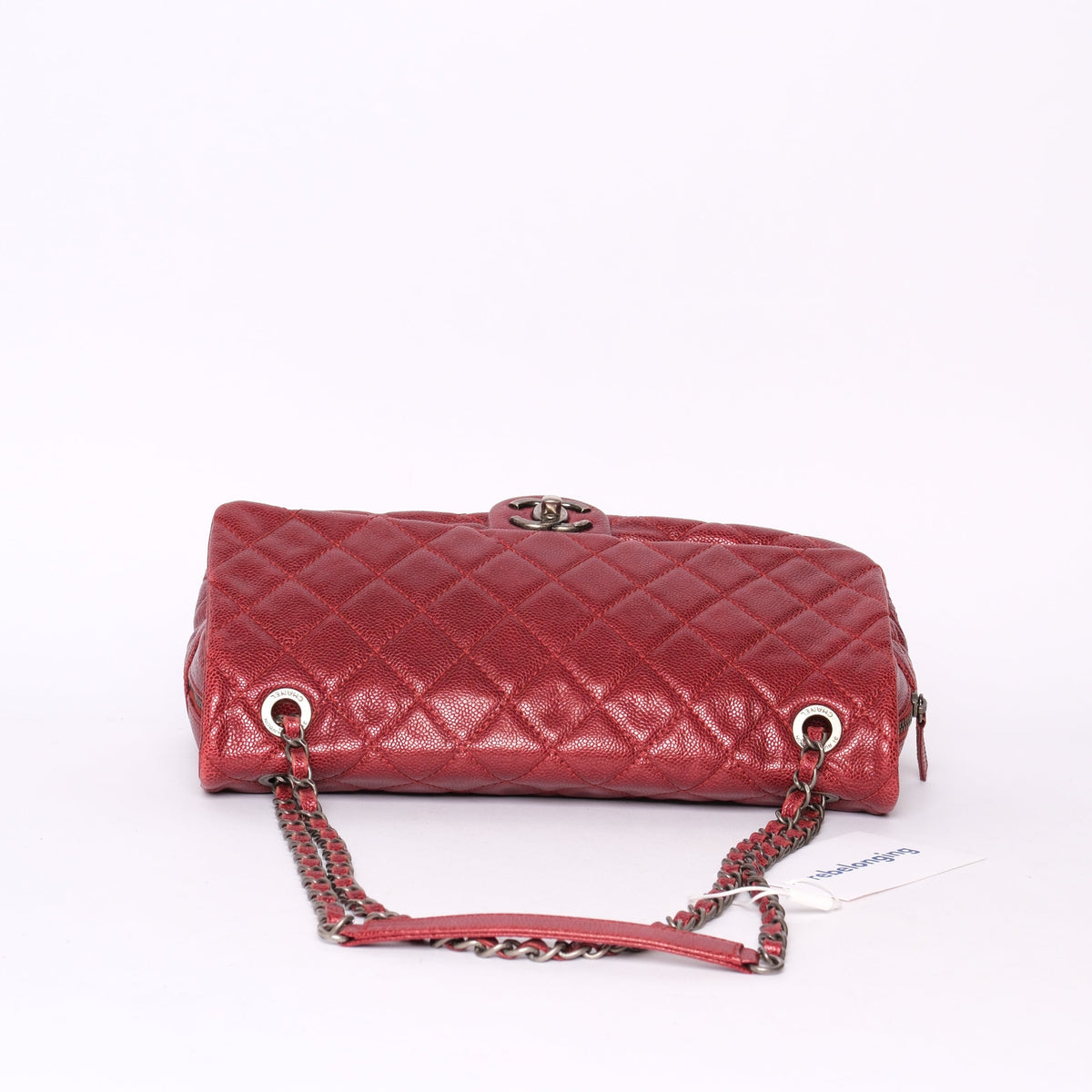Chanel Red Metallic Leather Camera Easy Flap Bag