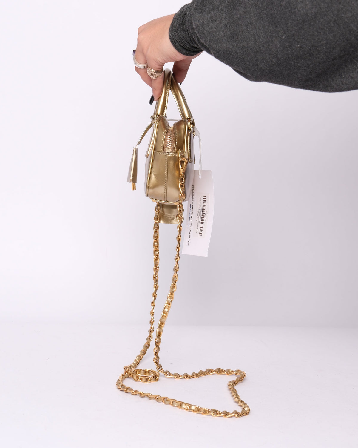 Prada Gold Coated Leather Mini 2-Way Bag