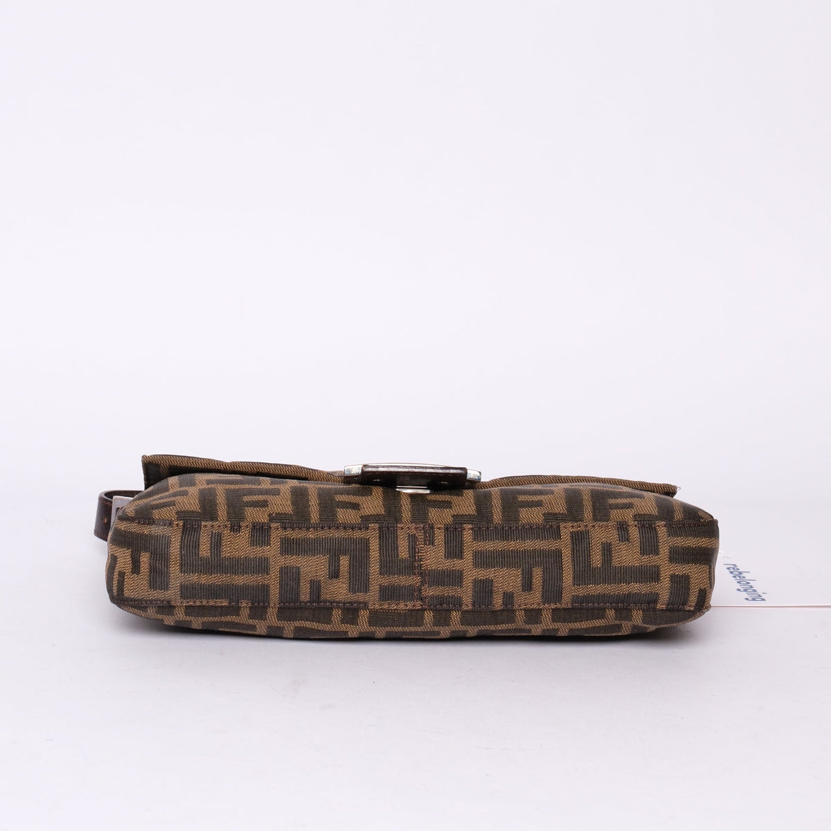 Fendi Brown Canvas & Leather Zucca Monogram Classic Baguette Shoulder Bag