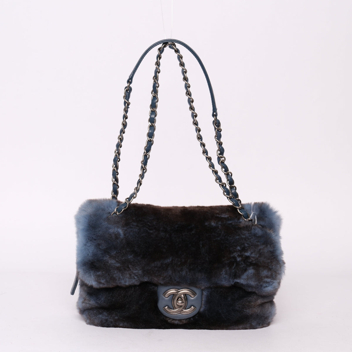 Chanel Ombre Blue Rabbit Zip Flap Bag
