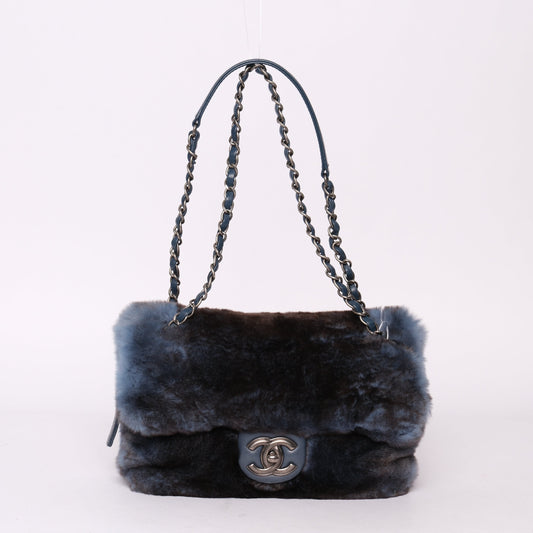 Chanel Ombre Blue Rabbit Zip Flap Bag