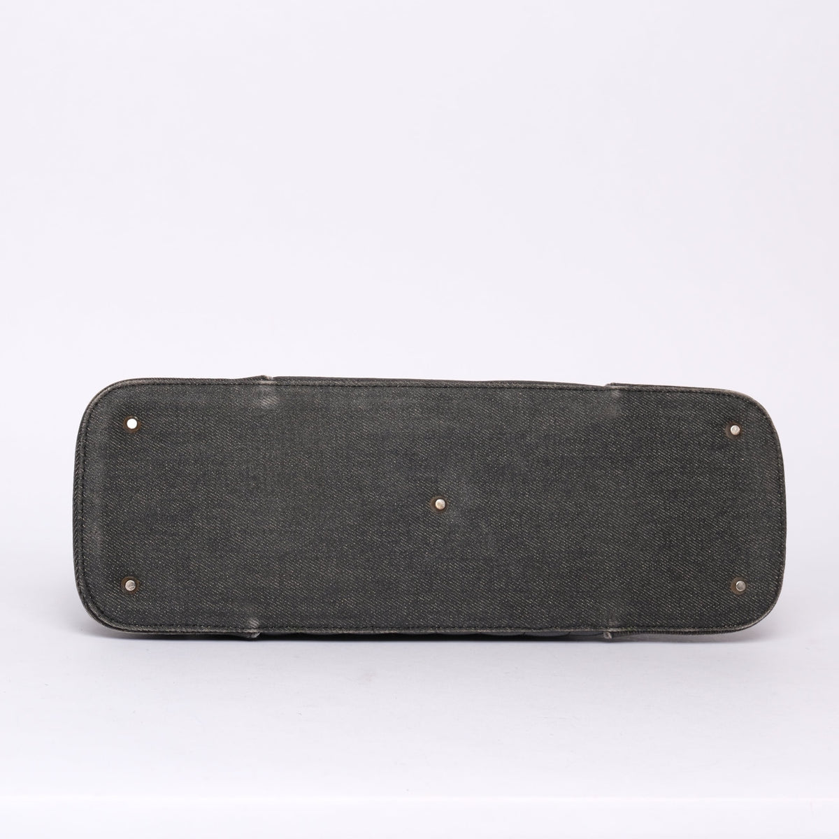 Christian Dior Black Denim & Leather Montaigne Cadillac Top Handle Bag