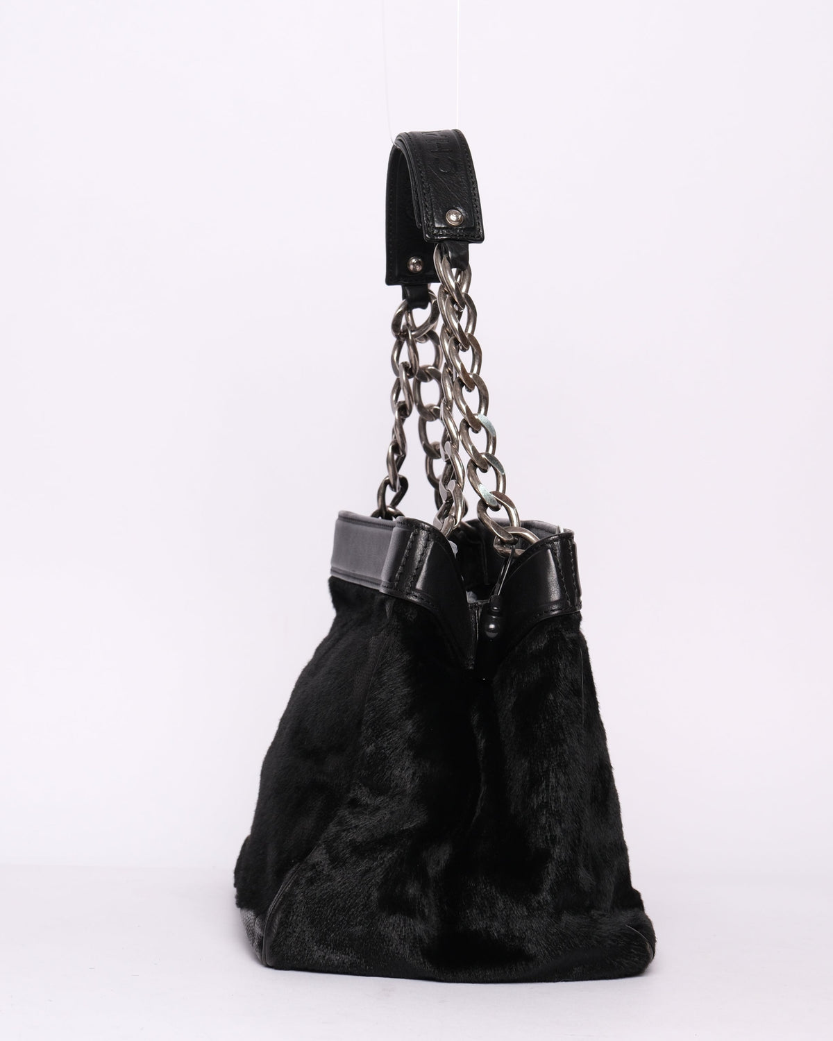 Chanel Black Pony-Hair & Leather Tote Bag