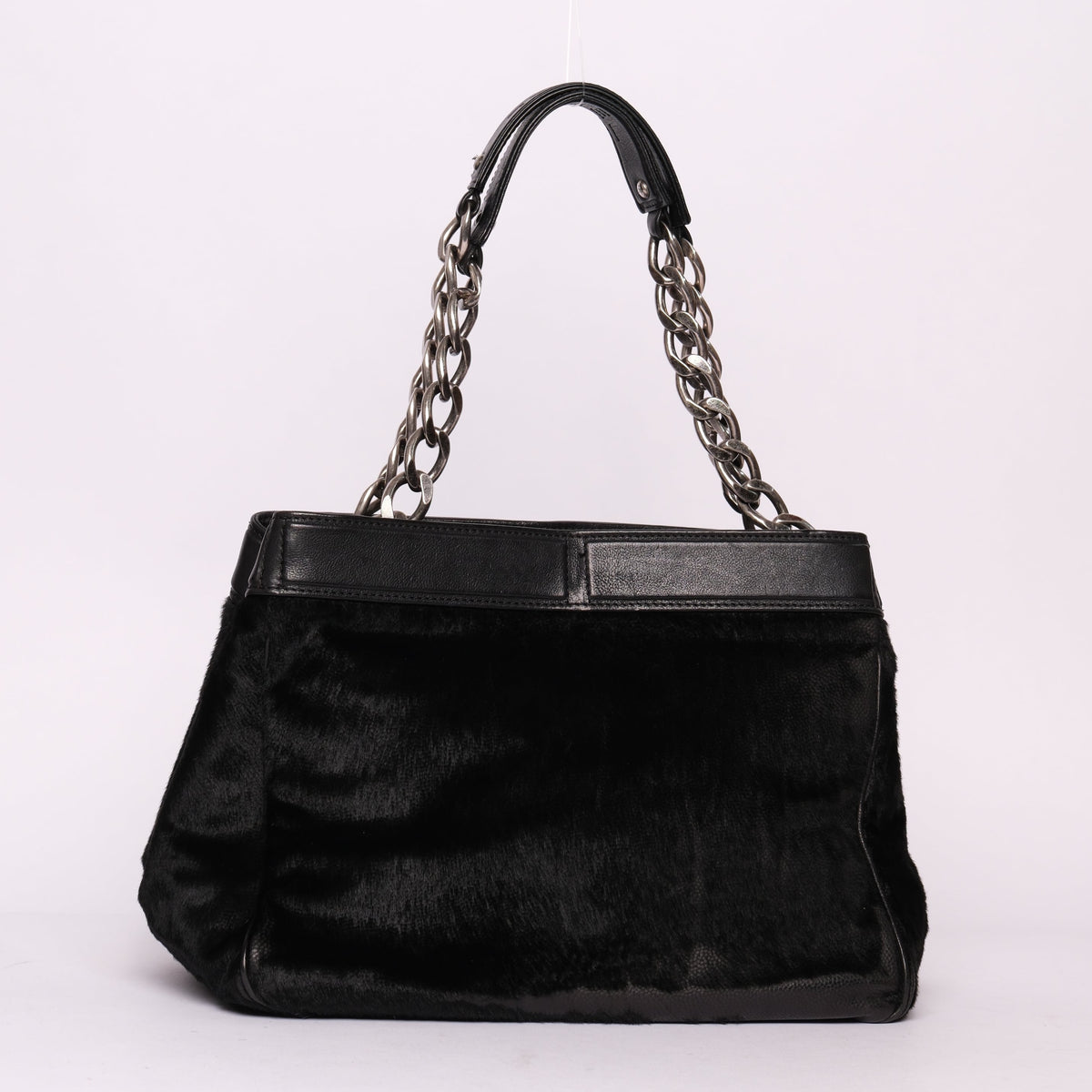 Chanel Black Pony-Hair & Leather Tote Bag