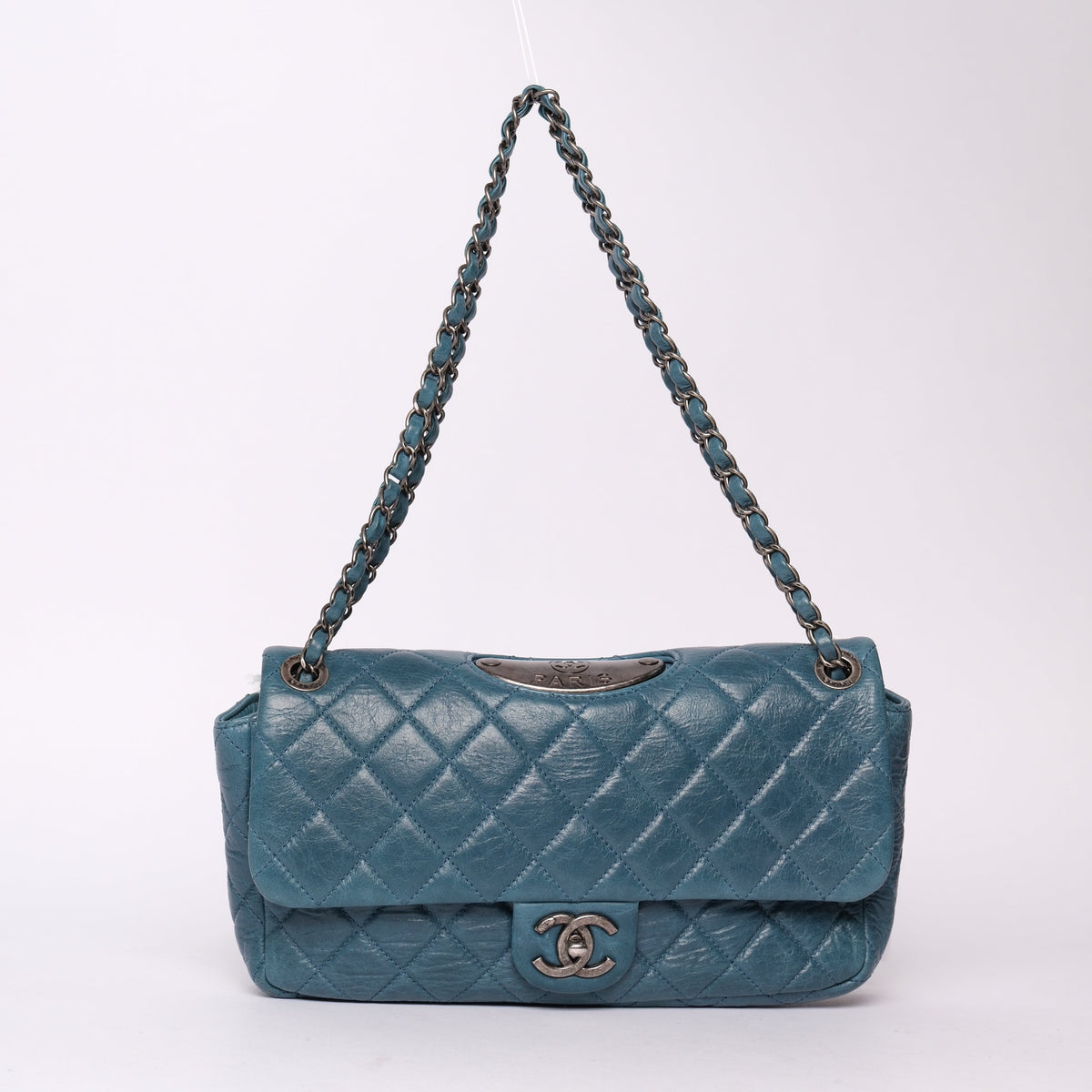 Chanel Blue Paris-Dallas Plaque Double Flap