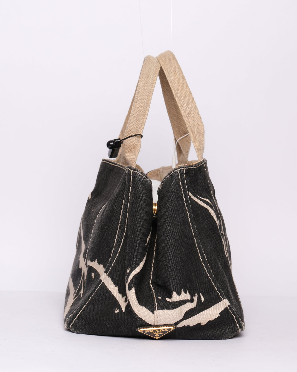 Prada Black & White Canvas Canapa