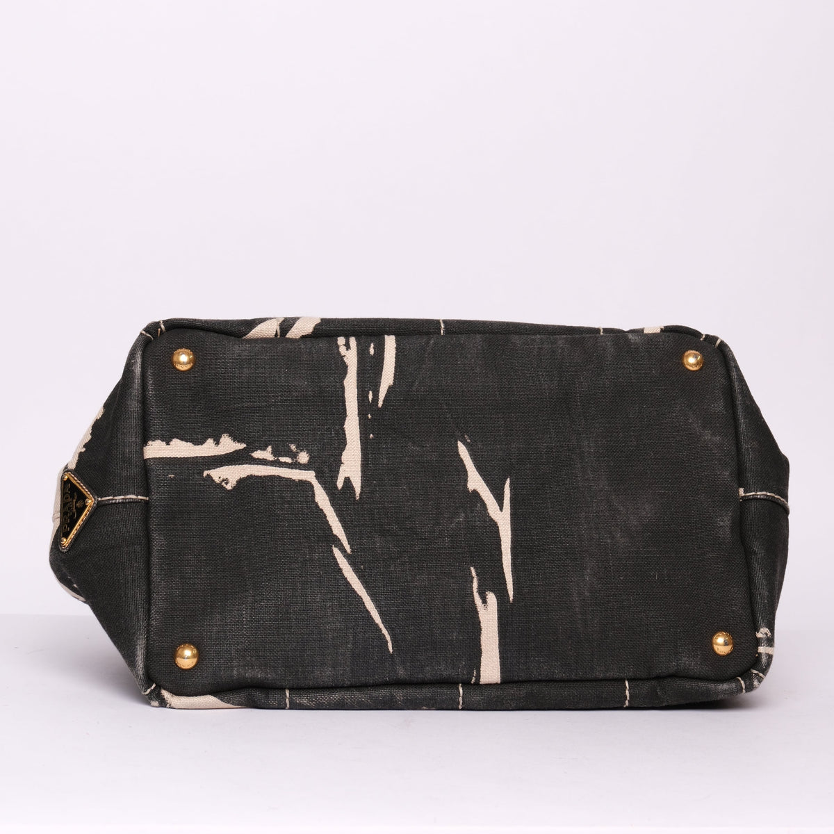 Prada Black & White Canvas Canapa