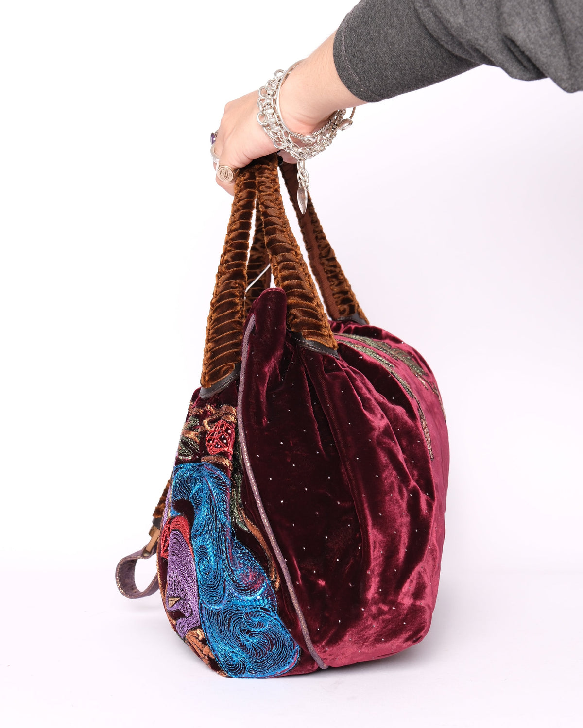 RARE Fendi Velour Squirrel Detail Multicolor Spy Bag