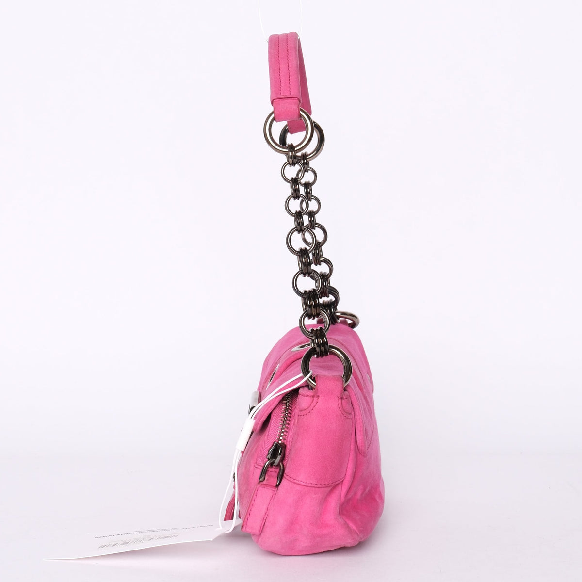 Prada Pink Suede Chain Shoulder Bag