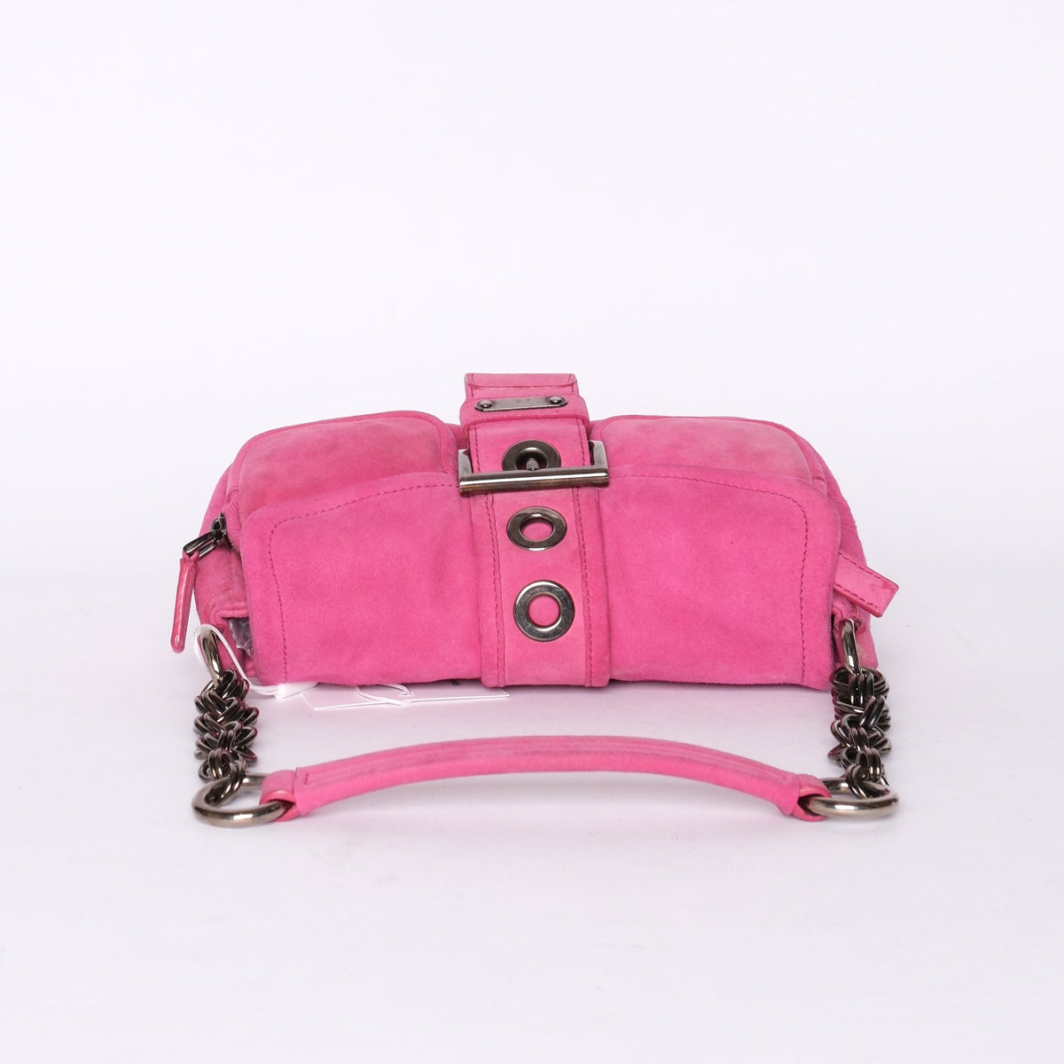 Prada Pink Suede Chain Shoulder Bag