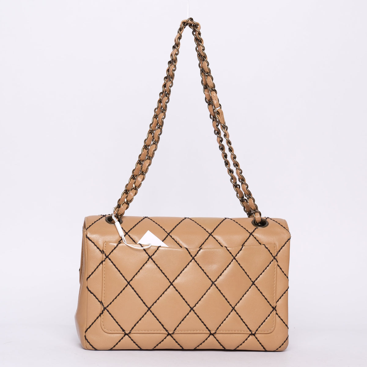 Chanel Beige Tonal Stitch Flap Bag