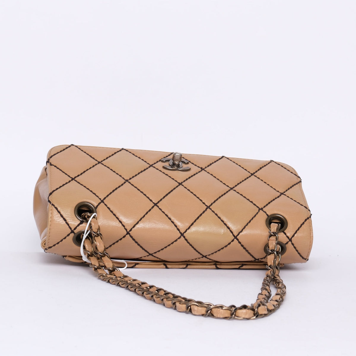 Chanel Beige Tonal Stitch Flap Bag