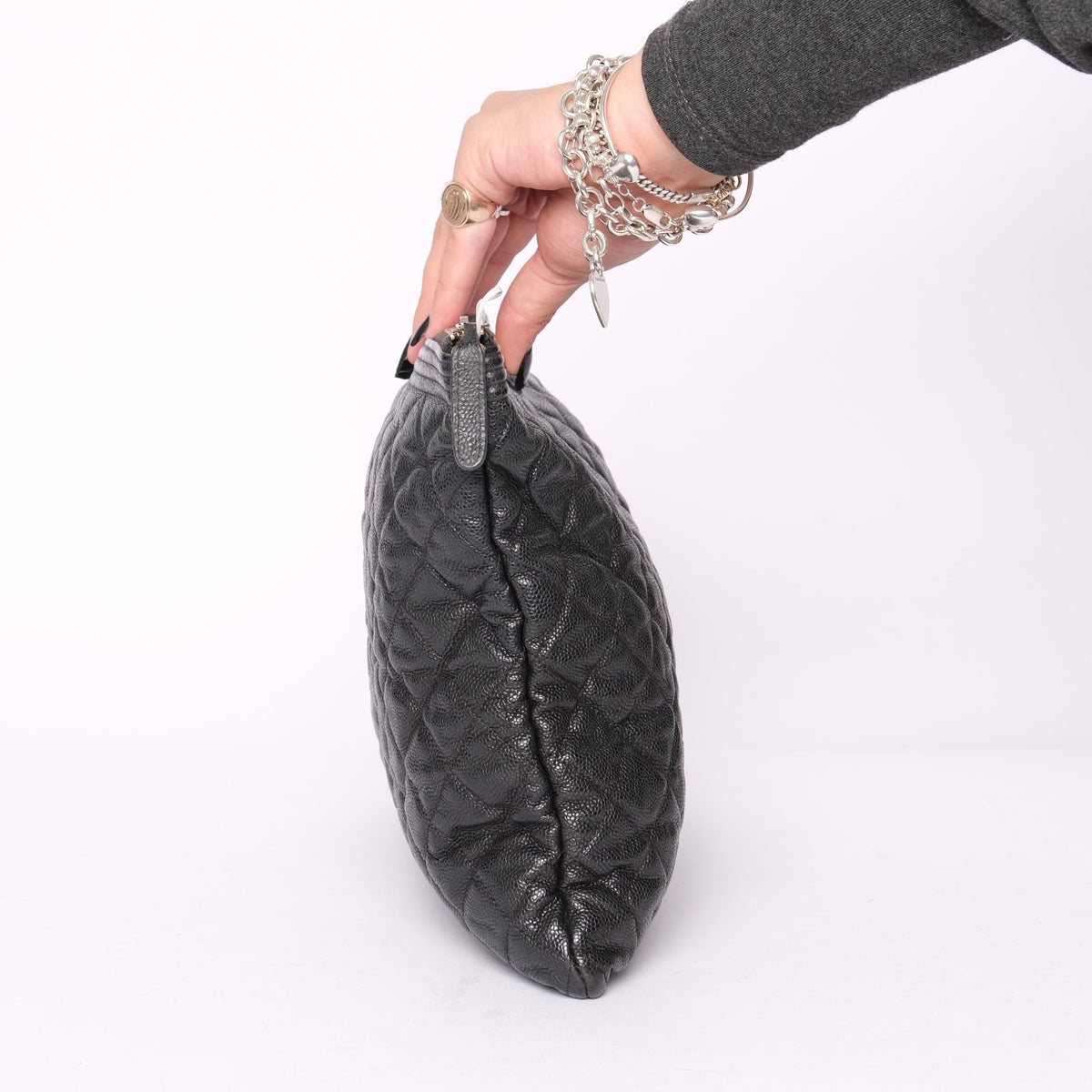 Chanel Caviar Leather Large Boy Clutch
