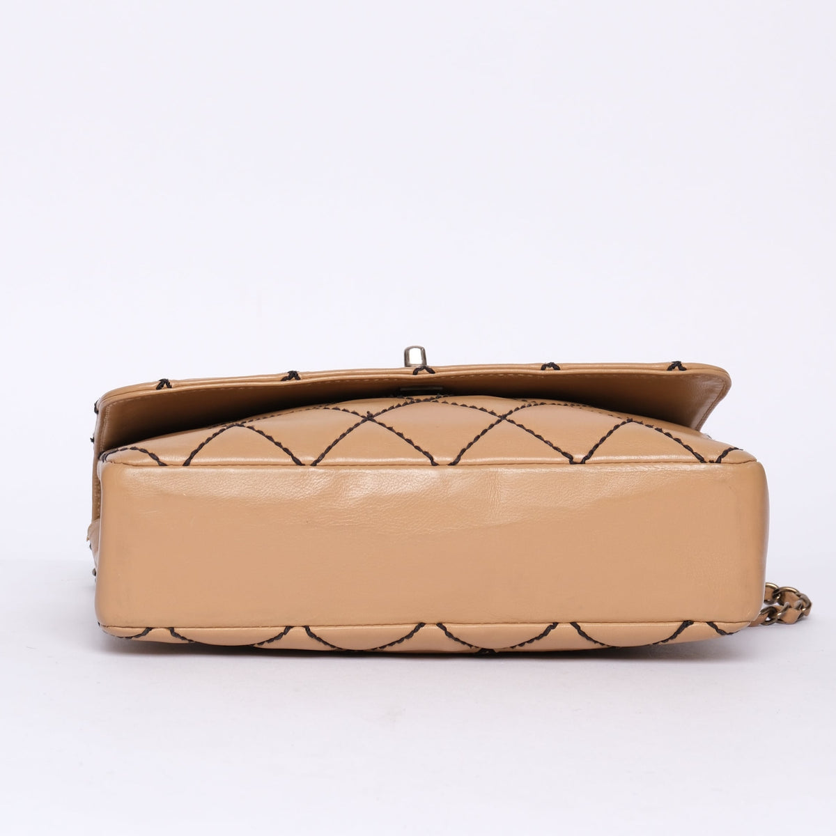 Chanel Beige Tonal Stitch Flap Bag