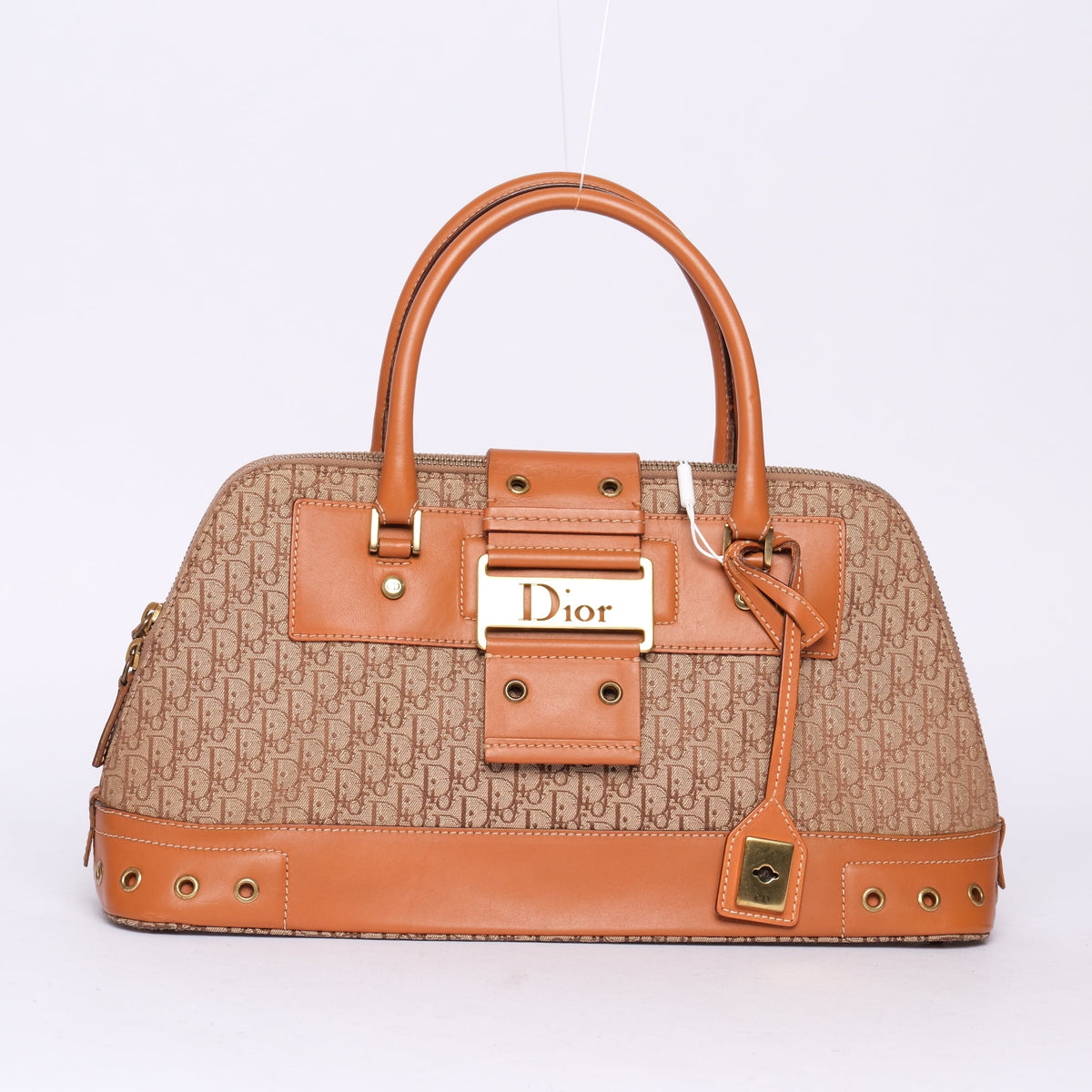 Christian Dior Brown Cavnas & Leather Street Chic Top Handle Boston Bag