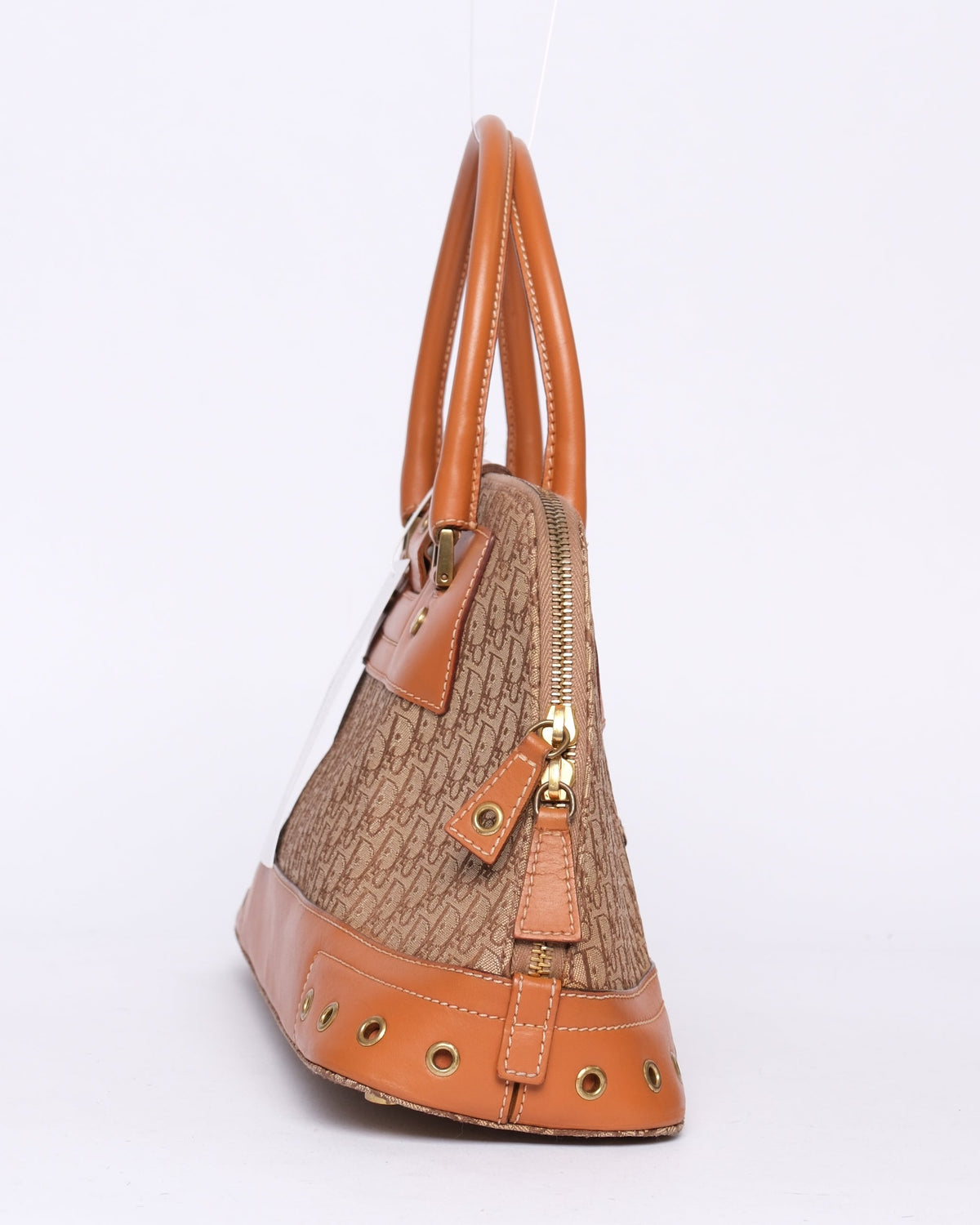 Christian Dior Brown Cavnas & Leather Street Chic Top Handle Boston Bag