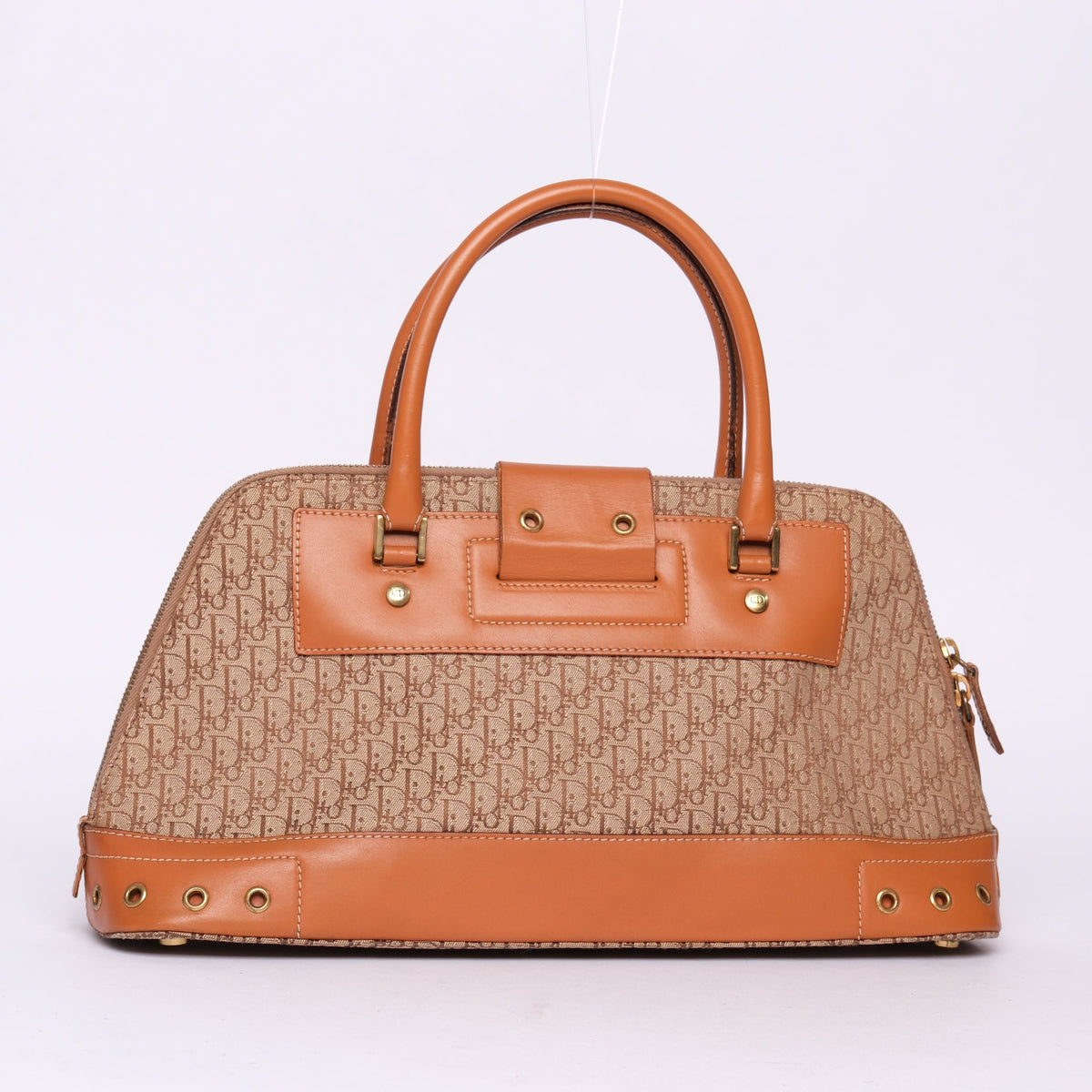 Christian Dior Brown Cavnas & Leather Street Chic Top Handle Boston Bag