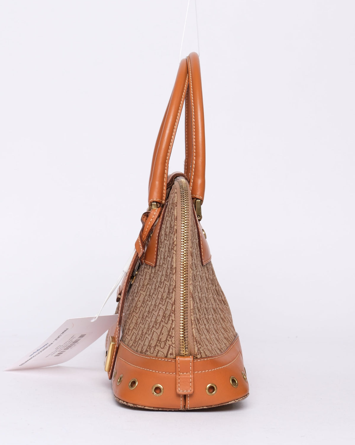 Christian Dior Brown Cavnas & Leather Street Chic Top Handle Boston Bag