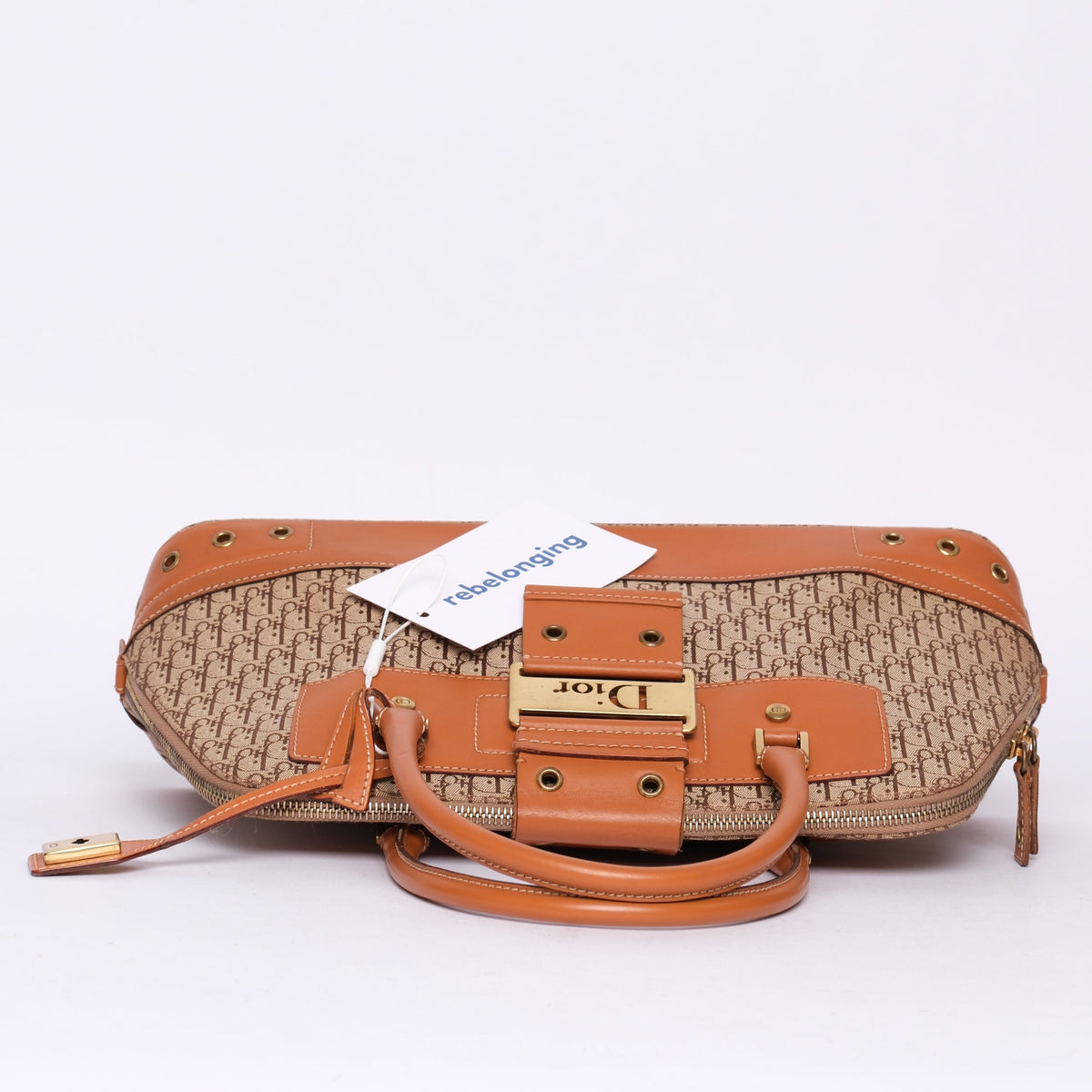 Christian Dior Brown Cavnas & Leather Street Chic Top Handle Boston Bag