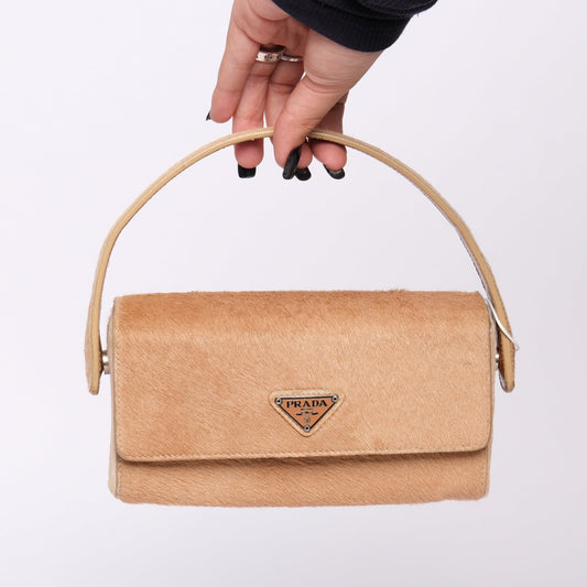 Prada Ponyhair Brown Mini Top Handle