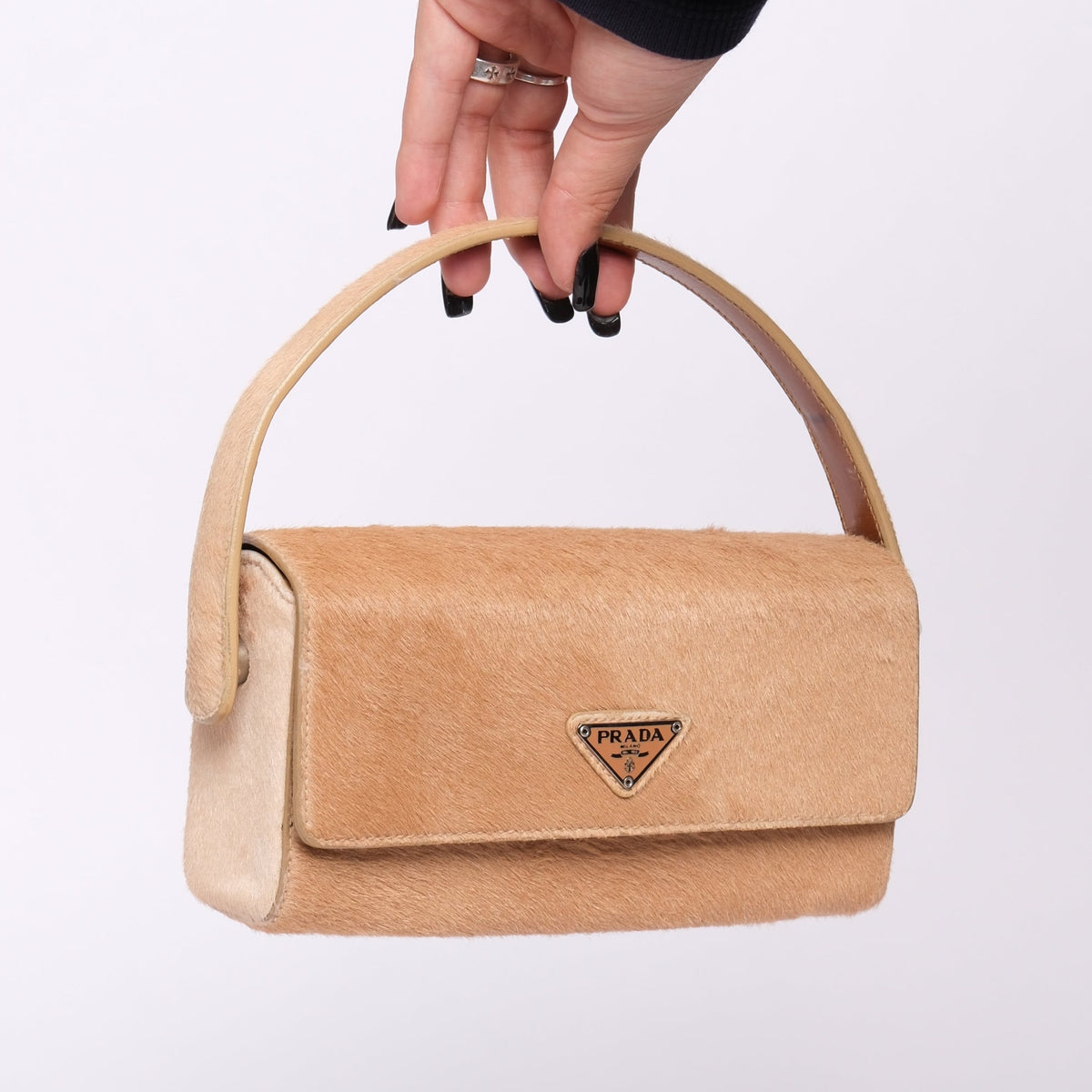 Prada Ponyhair Brown Mini Top Handle