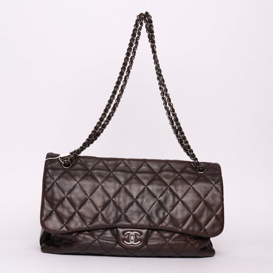 Chanel Brown Soft Leather Accordion Flap Bag