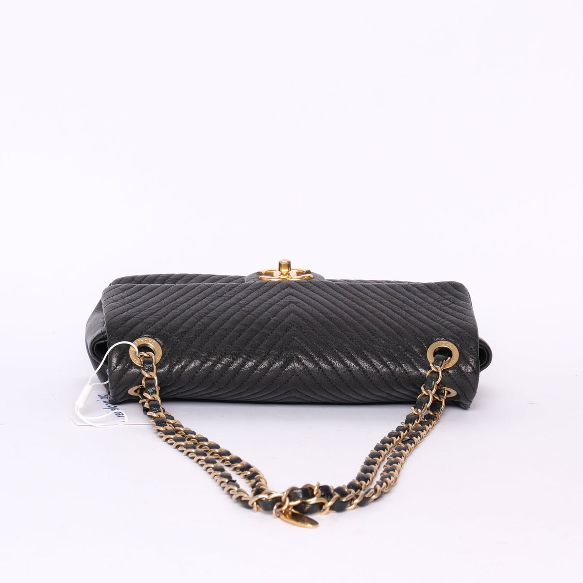 Chanel Black Lambskin Leather Chevron Flap GHW