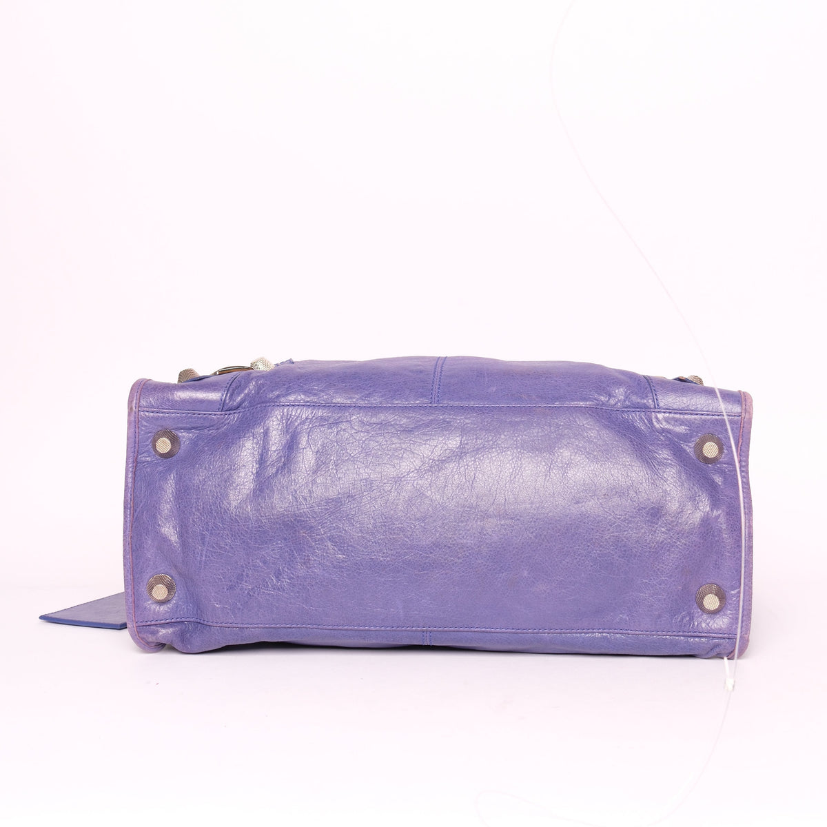 Balenciaga Purple Work City Bag w/ Silver Giant Hardware