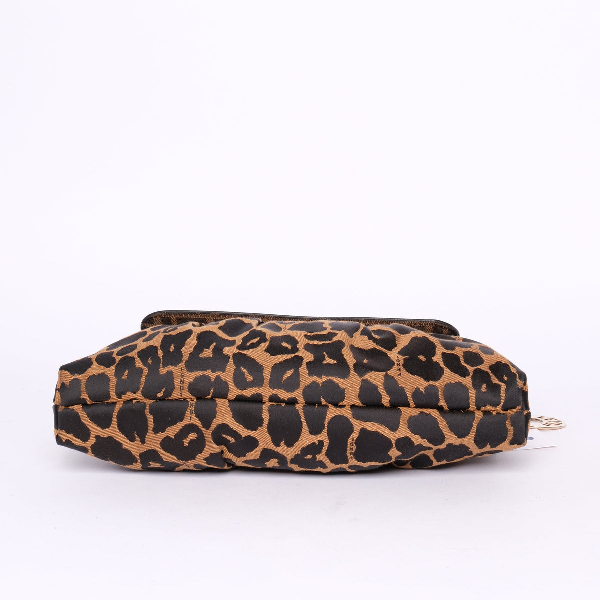 Fendi Brown Nylon & Leather Cheetah Print Zucca Monogram Chef Bag