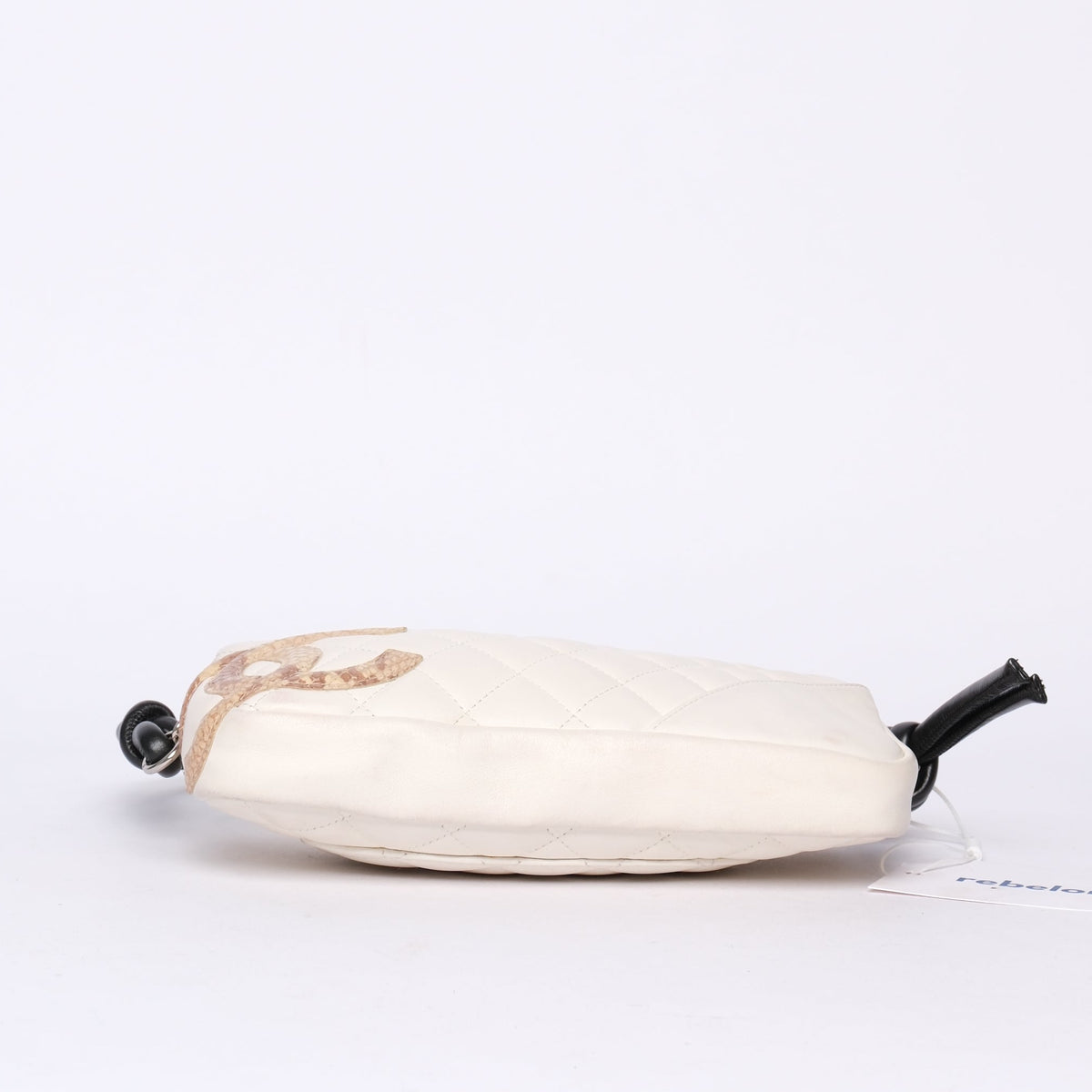 Chanel White Cambon Python Pochette